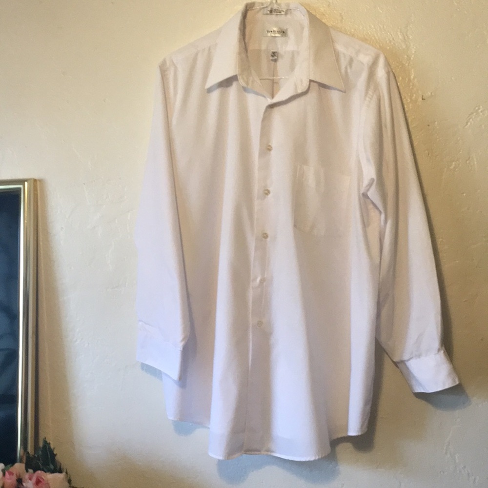 Vanheusen Poplin White Dress Shirt - Picture 1 of 5